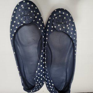 TORY BURCH NAVY POLKA DOT FLATS
